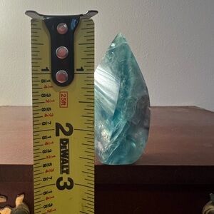 Teardrop Teal Fluorite Crystal Decor (1)